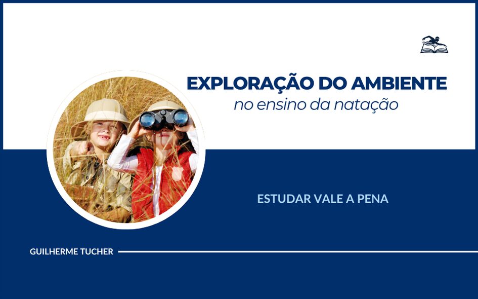 Alunos de natação explorando diferentes estímulos na piscina durante atividade lúdica