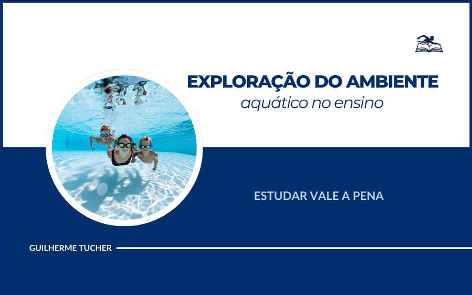 Crianças explorando o ambiente aquático durante aula de natação submersa