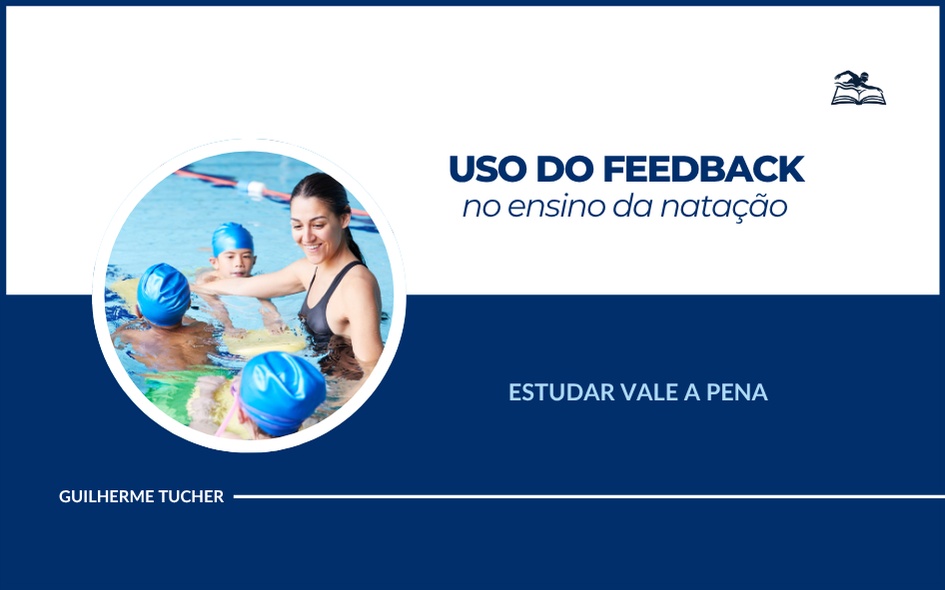 Professora de natação fornecendo feedback verbal a crianças durante aula em piscina